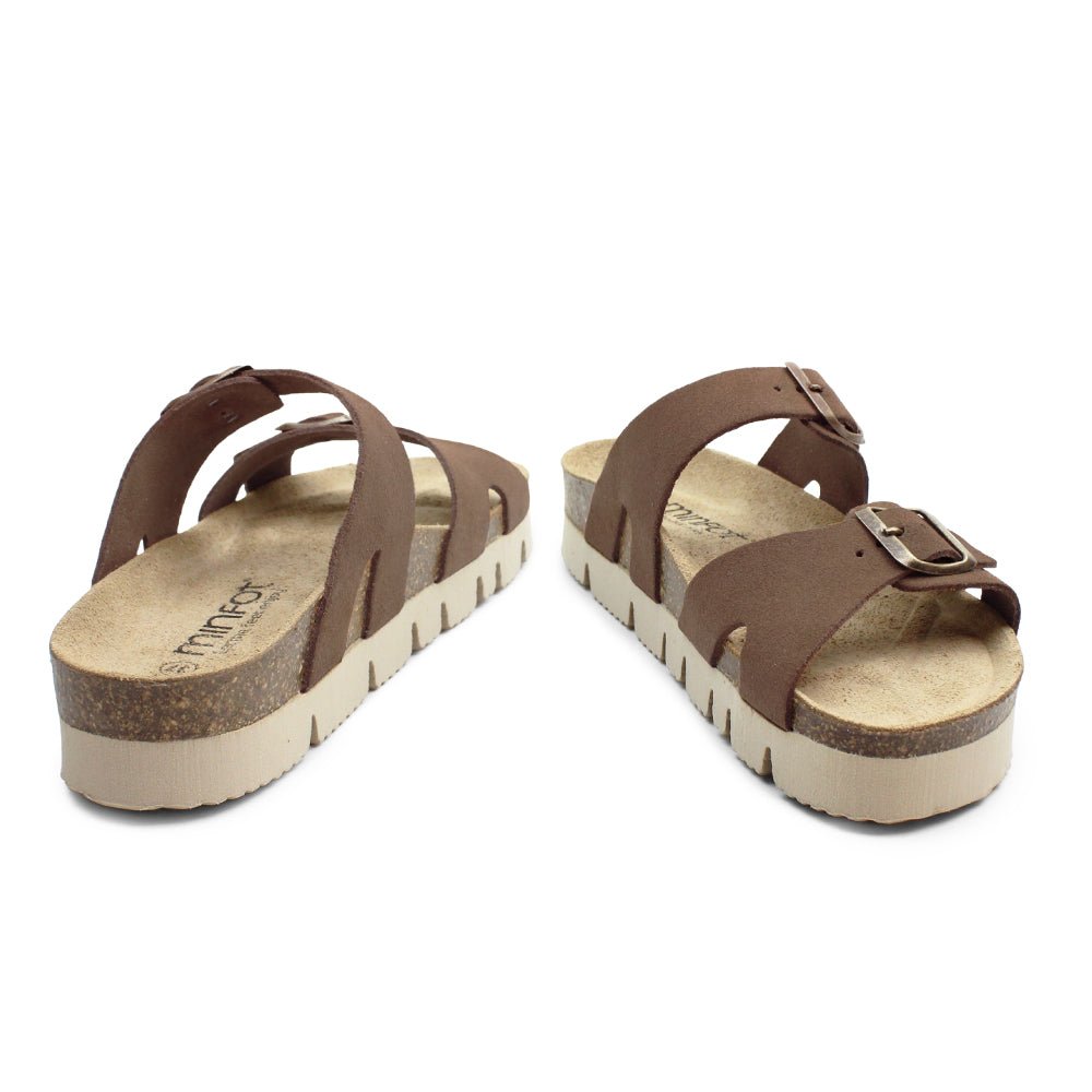 Minfot Upstep Lill Sandaler Dame Semsket Skinn Brun