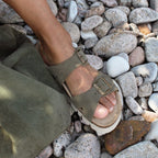 Minfot Upstep Lill Sandaler Dame Semsket Skinn Grønn