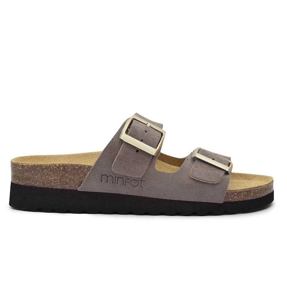 Minfot Sandaler Myk Bio Moa Semsket skinn Grå