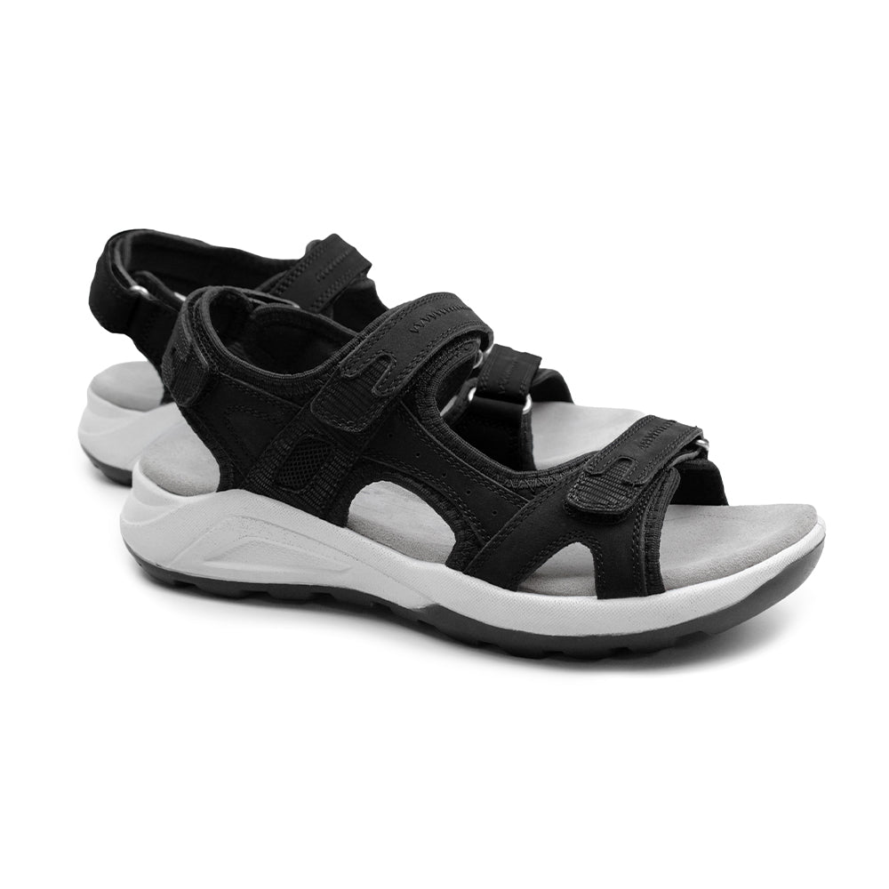 Minfot Nyhamn Sandaler Dame Nubuck Svart