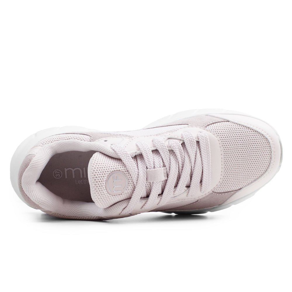Minfot Joy Sneakers Dame Mesh Semsket skinn Rosa