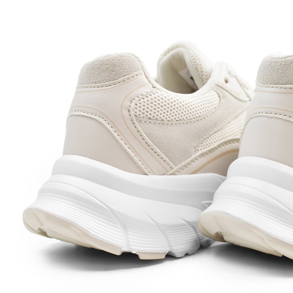 Minfot Joy Sneakers Dame Mesh Semsket skinn Sand