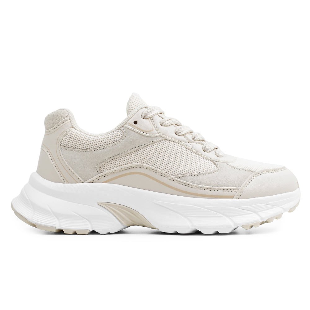 Minfot Joy Sneakers Dame Mesh Semsket skinn Sand