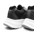 Minfot Joy Sneakers Dame Mesh Semsket skinn Svart Hvit