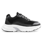 Minfot Joy Sneakers Dame Mesh Semsket skinn Svart Hvit