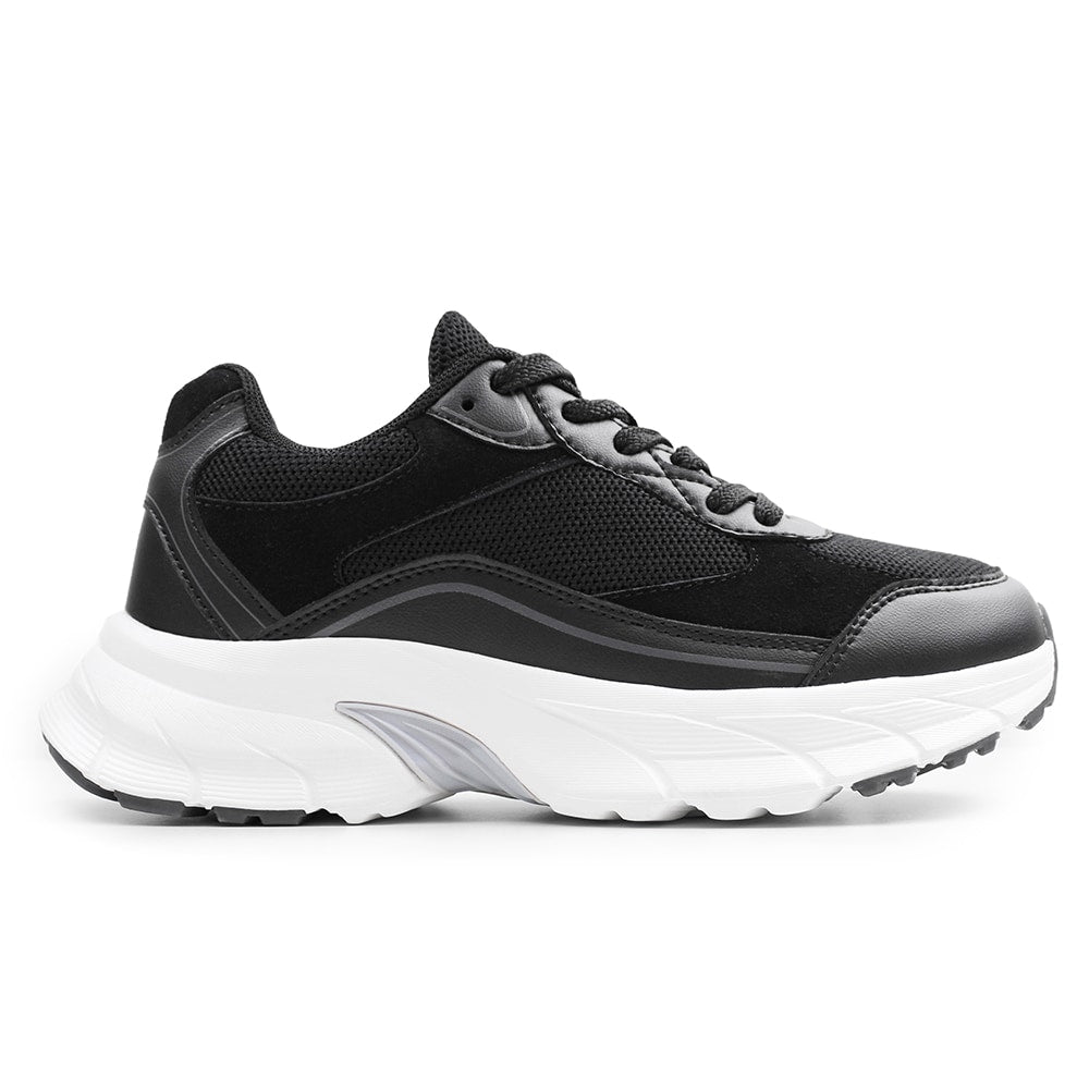 Minfot Joy Sneakers Dame Mesh Semsket skinn Svart Hvit