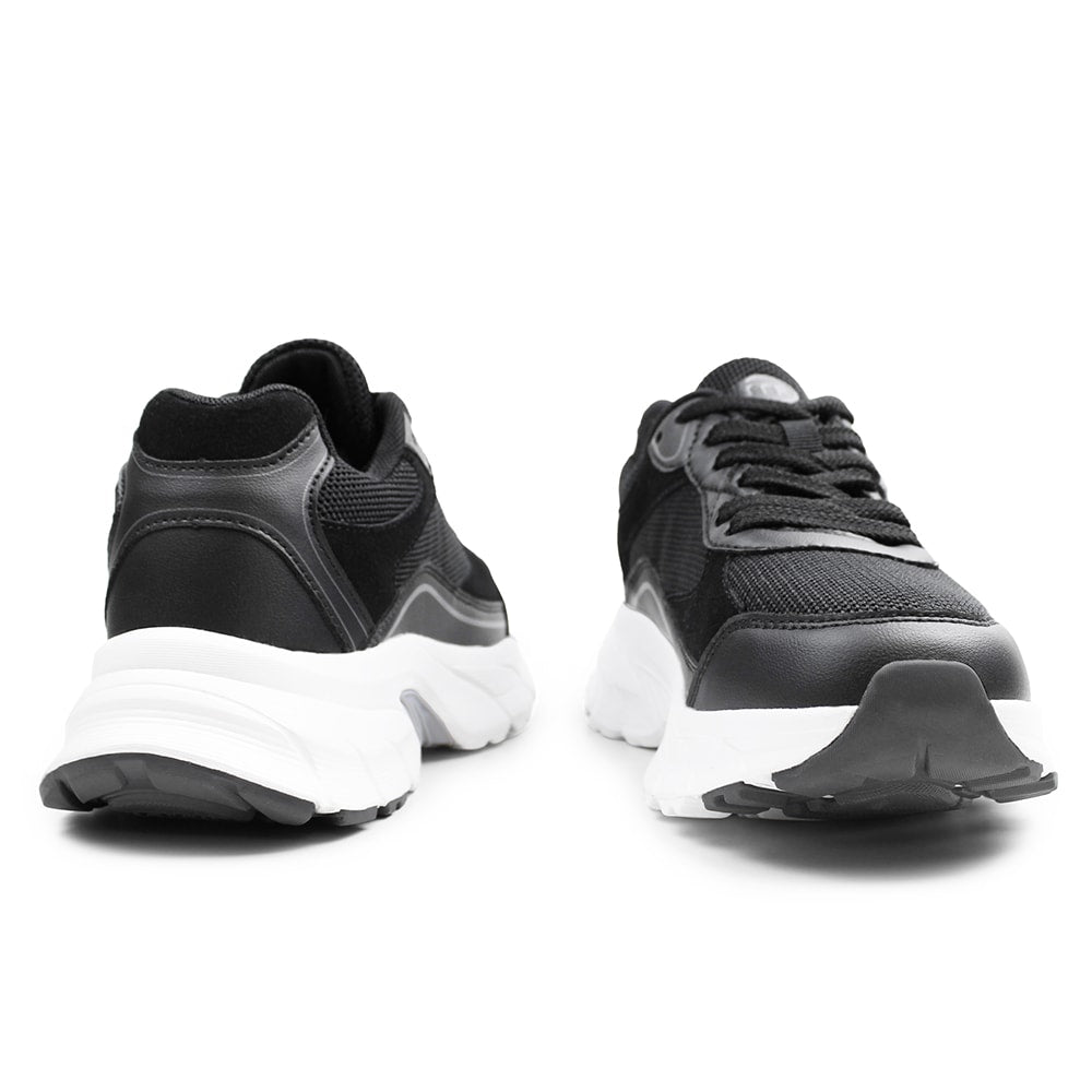 Minfot Joy Sneakers Dame Mesh Semsket skinn Svart Hvit