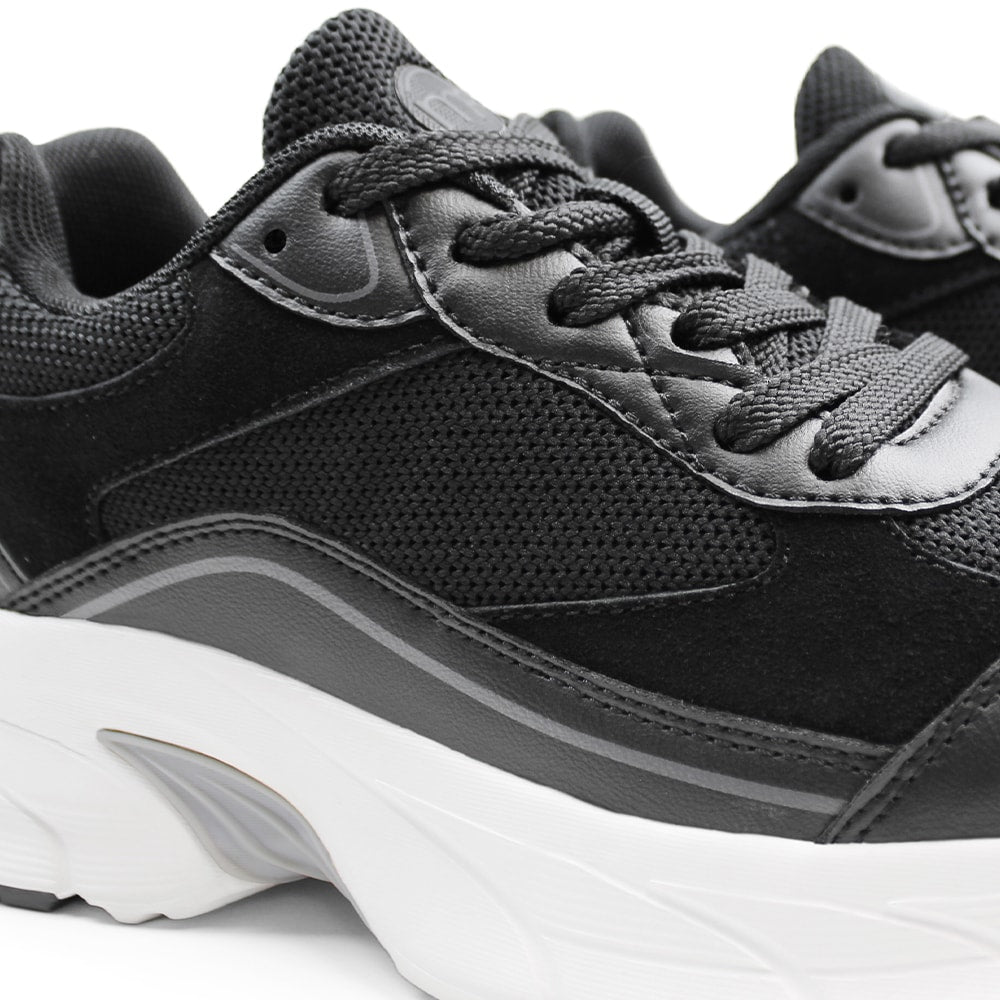 Minfot Joy Sneakers Dame Mesh Semsket skinn Svart Hvit