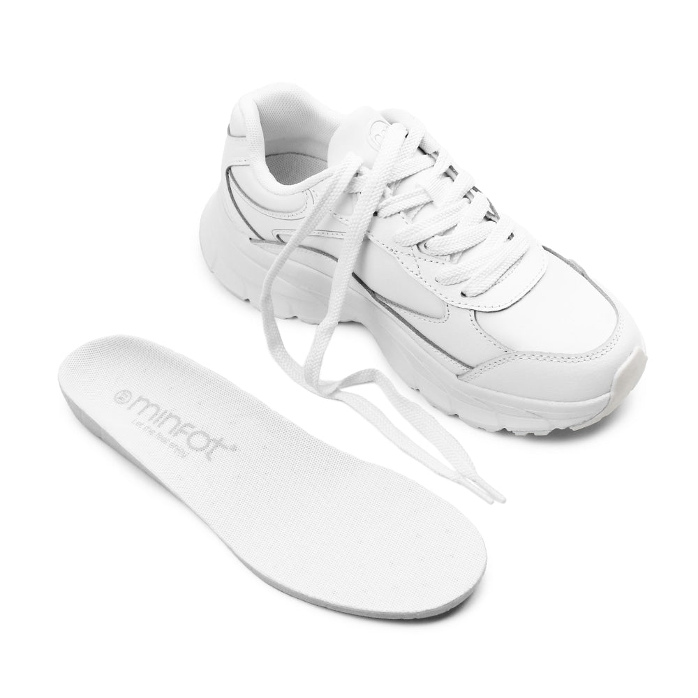 Minfot Joy Sneaker Dame Skinn Hvit
