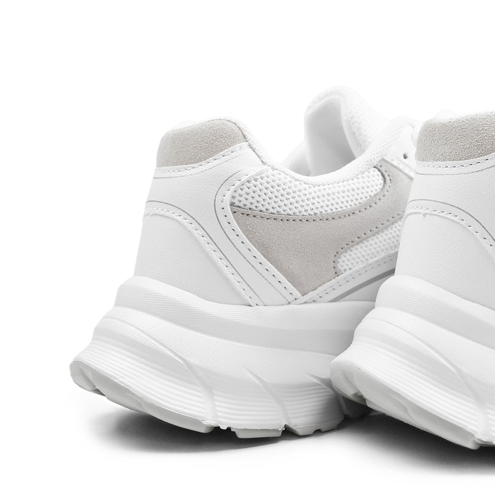 Minfot Joy Sneakers Dame Mesh Semsket skinn Hvit