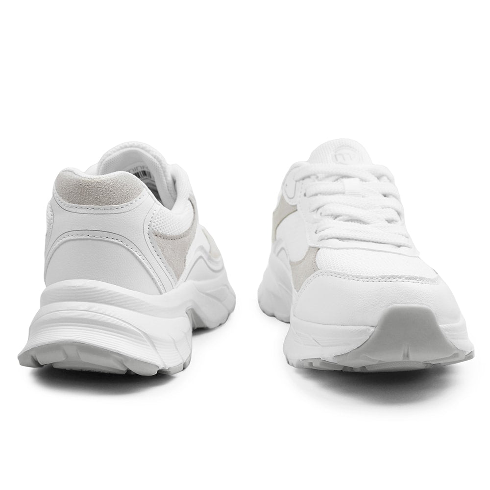 Minfot Joy Sneakers Dame Mesh Semsket skinn Hvit
