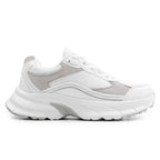 Minfot Joy Sneakers Dame Mesh Semsket skinn Hvit