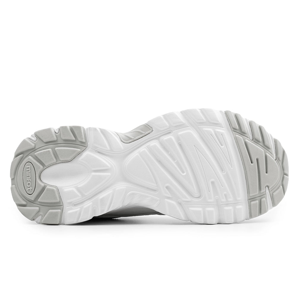 Minfot Joy Sneakers Dame Mesh Semsket skinn Hvit