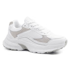 Minfot Joy Sneakers Dame Mesh Semsket skinn Hvit