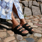 Minfot Sandal Myk Bio Nero Semsket skinn
