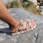 Minfot Upstep Lill Sandaler Dame Semsket Skinn Taupe