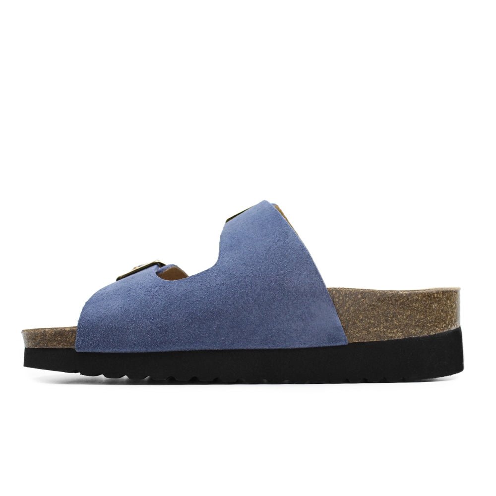 Minfot Moa Sandaler Dame Myk Bio Semsket Skinn Indigoblå