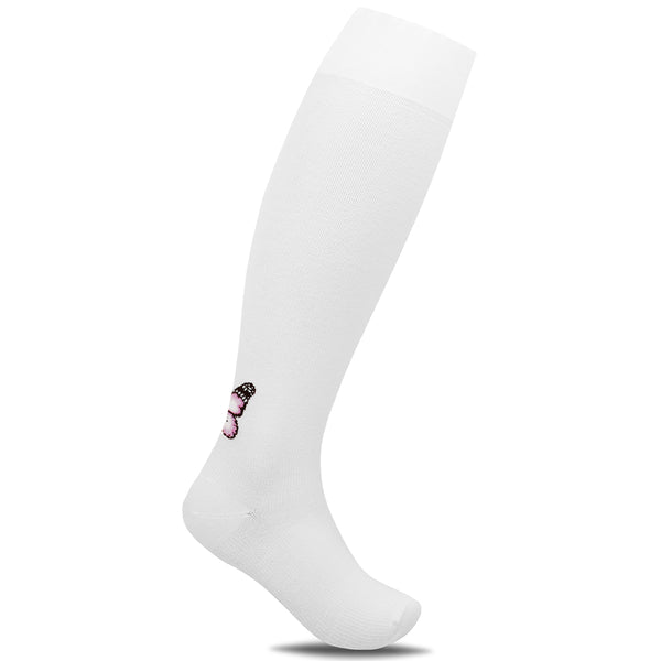 Minfot Flawless Støttestrømper Brede Bambus Sommerfugl Hvit 1-pk