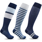Minfot-Stodstrumpor-Breda-Bomull-Maritim-3-pack