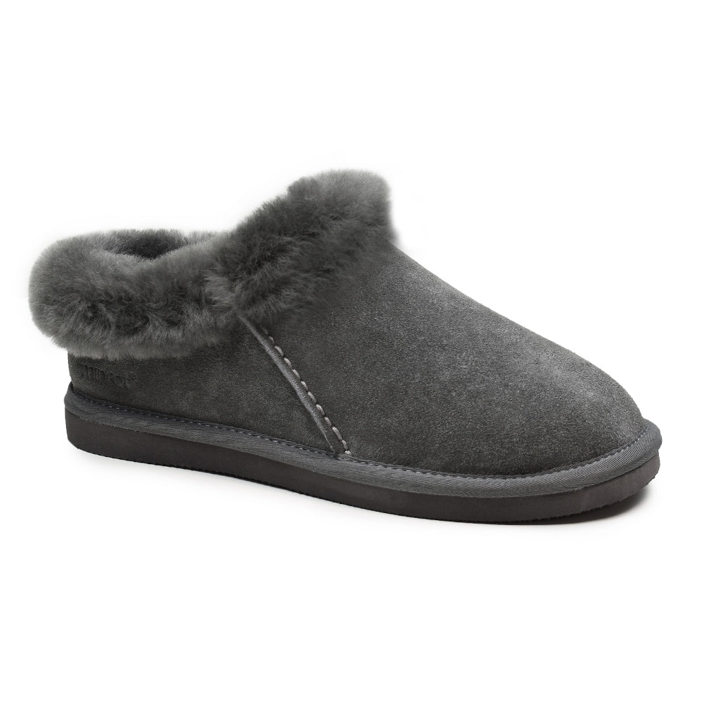 Minfot Saueskinnstøfler Bergen med såle Grå