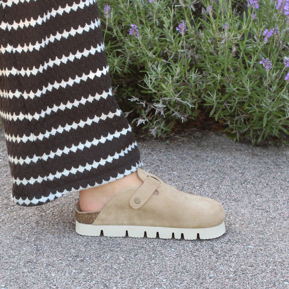 Minfot Upstep Dana Tøfler Dame Semsket skinn Taupe