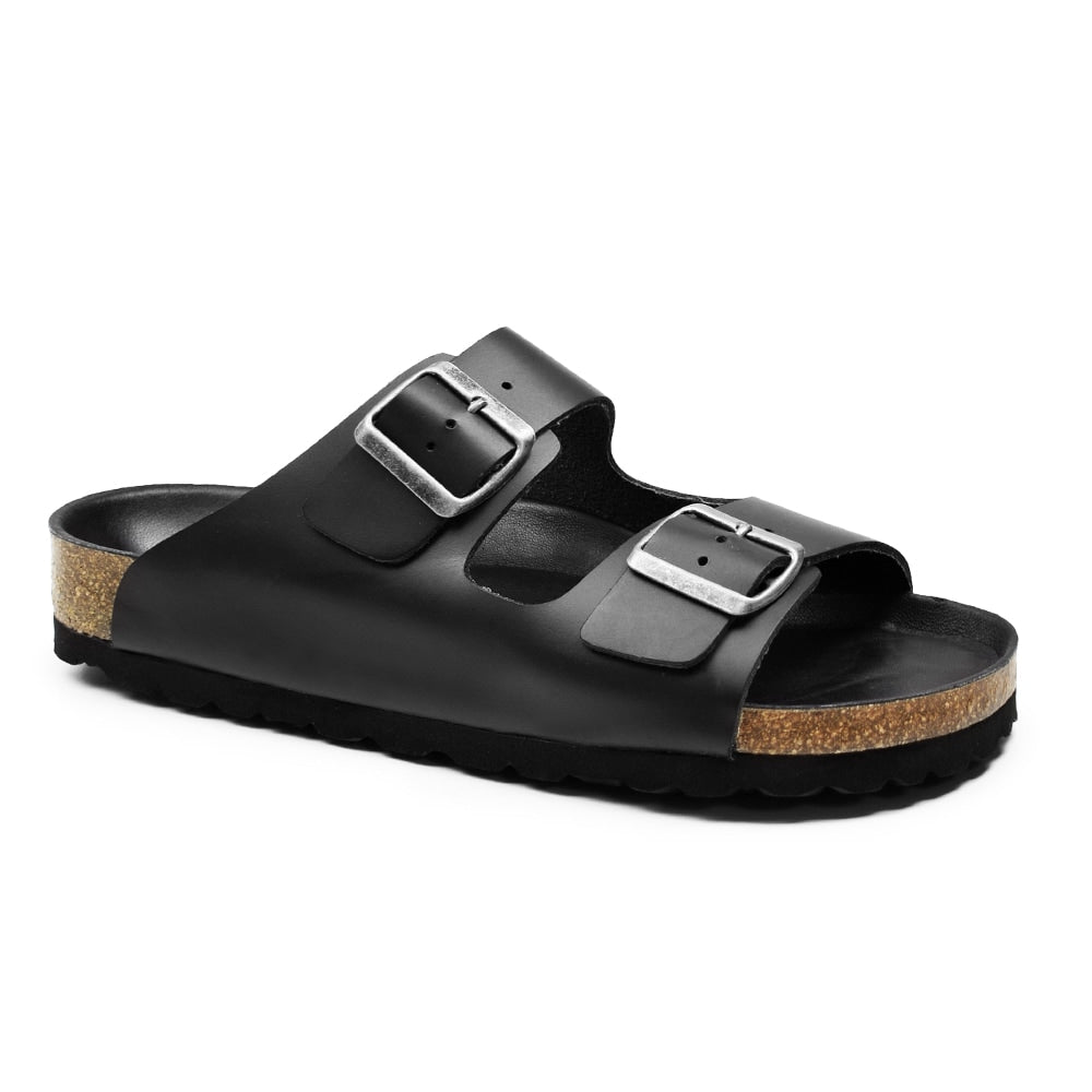 Minfot Uni Bred Biosandal Skinn Svart