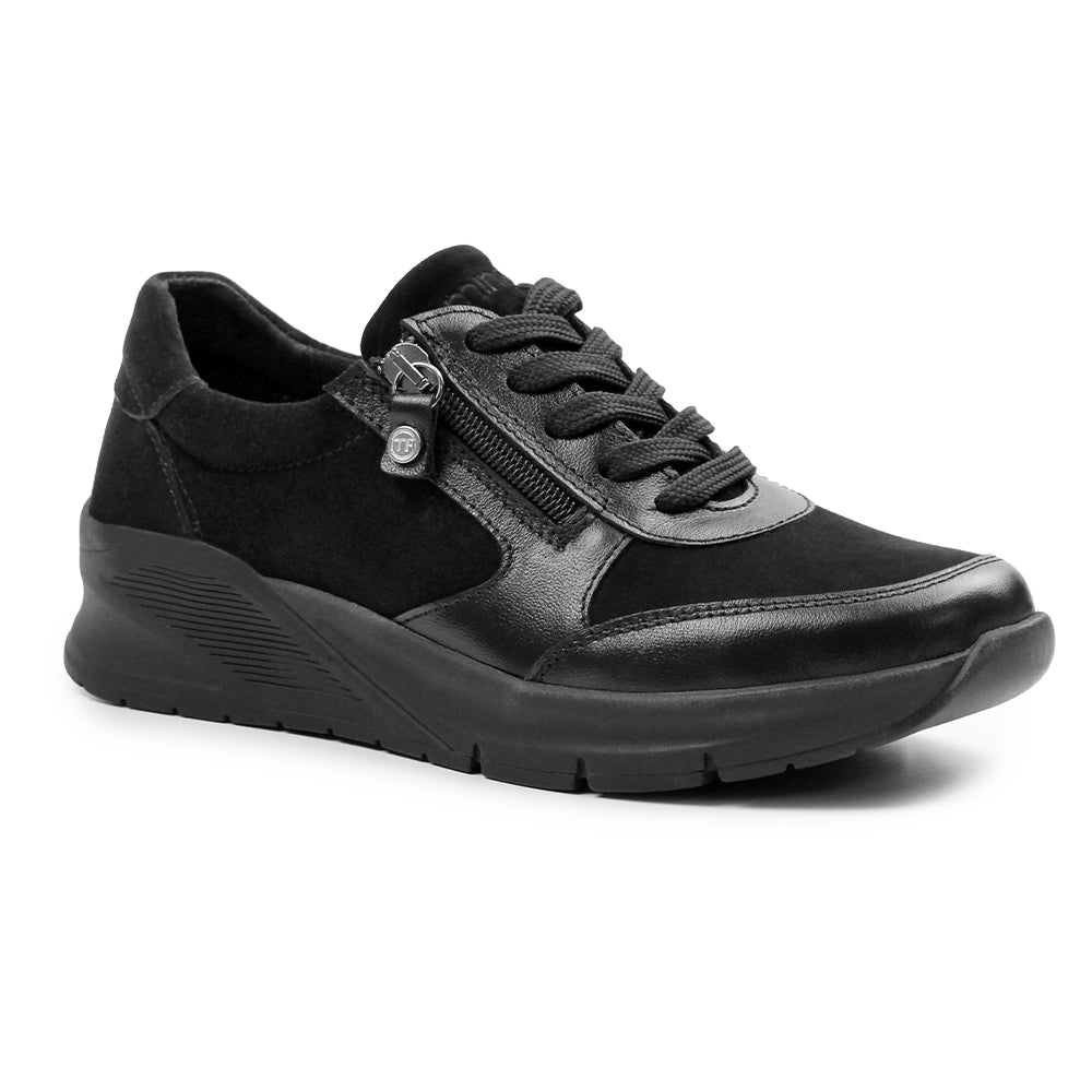 Minfot Vei Sneaker i Stretch Nubuck, Svart Oxid