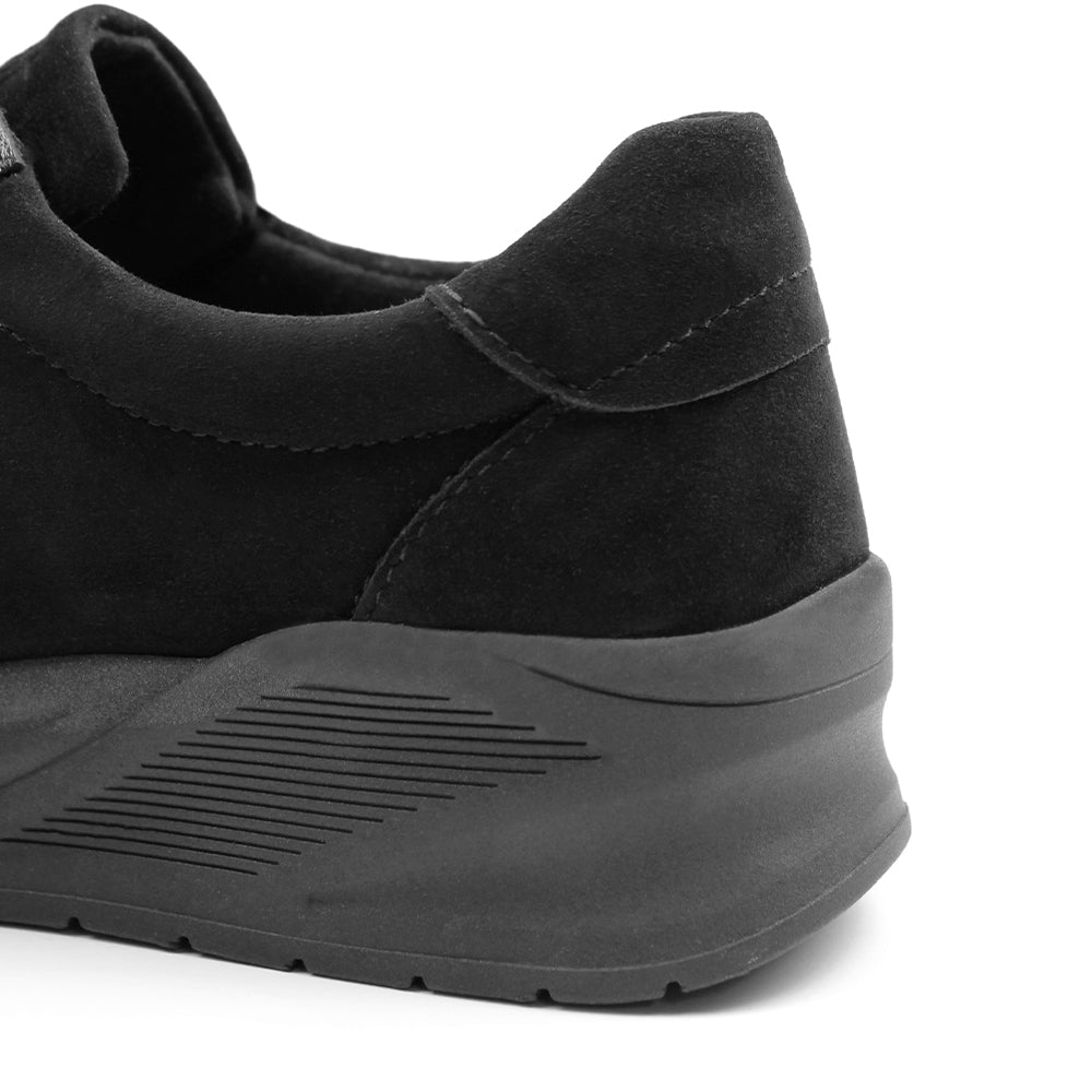 Minfot Vei Sneaker Stretch Nubuck Svart Oxid
