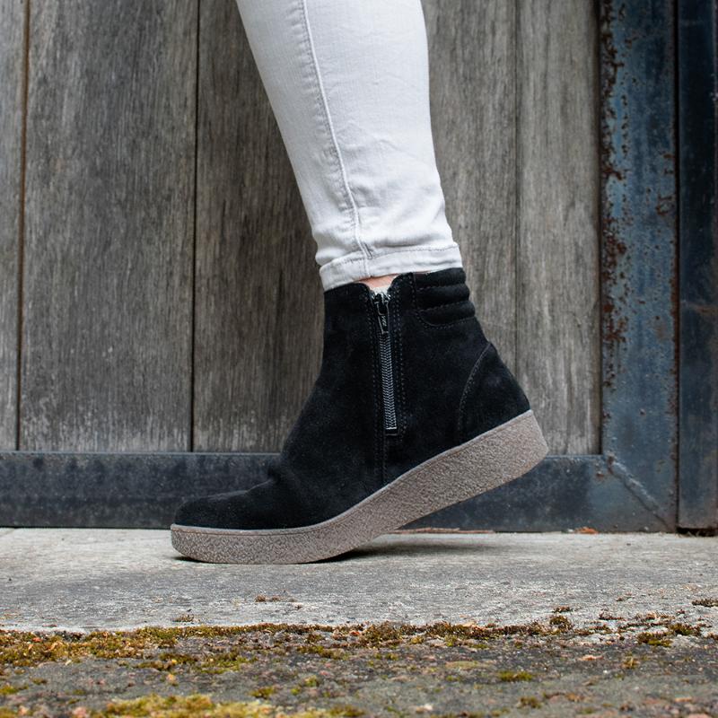 Produktbild 10 - Minfot Vera Boots Dubbel Dragkedja Mocka Svart
