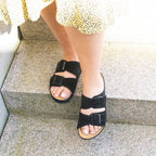 Minfot Sandaler Voss Dame Semsket skinn Svart