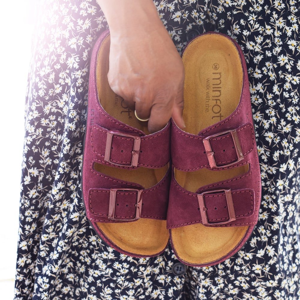 Minfot Sandaler Voss Semsket skinn Burgunder