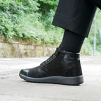 Minfot Way Høy Sneaker Bred Stretch Svart