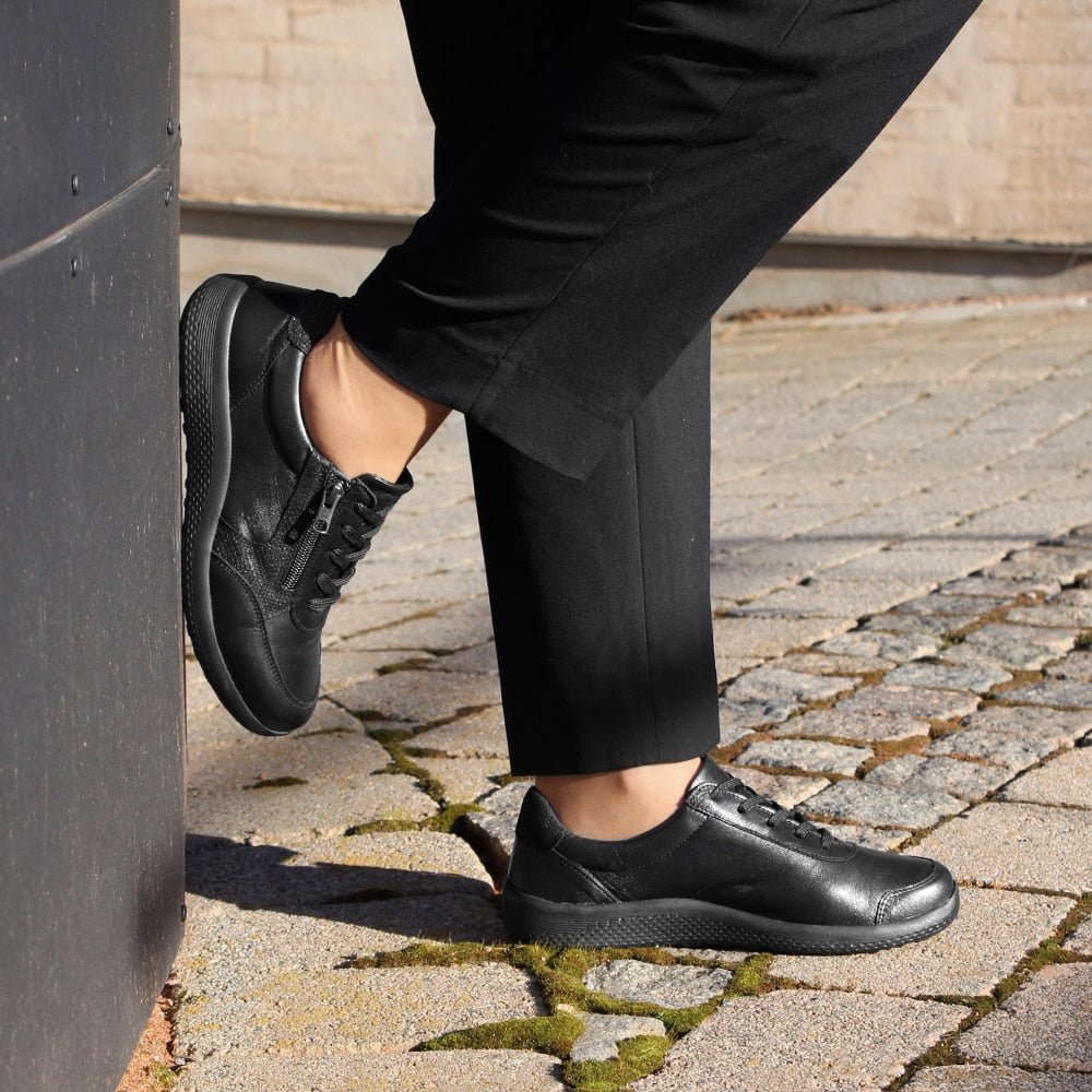 Produktbild 12 - Minfot Way Sneaker Bred Stretch Zip Svart