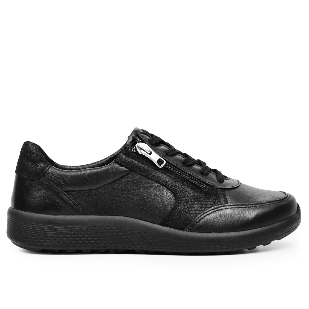 Minfot Way Sneaker Bred Stretch Zip Svart