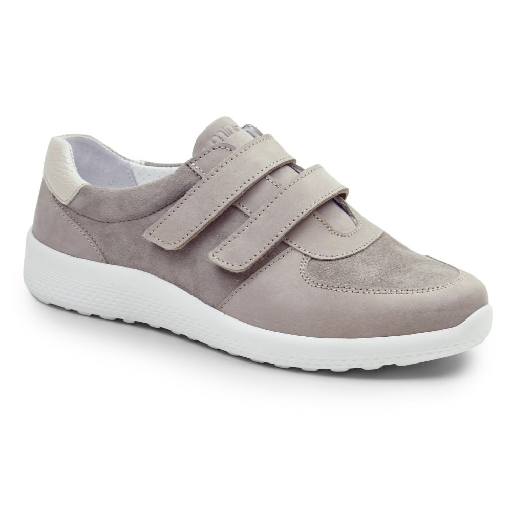 Minfot Way Sneaker Bred Stretch med Borrelåsband Beige