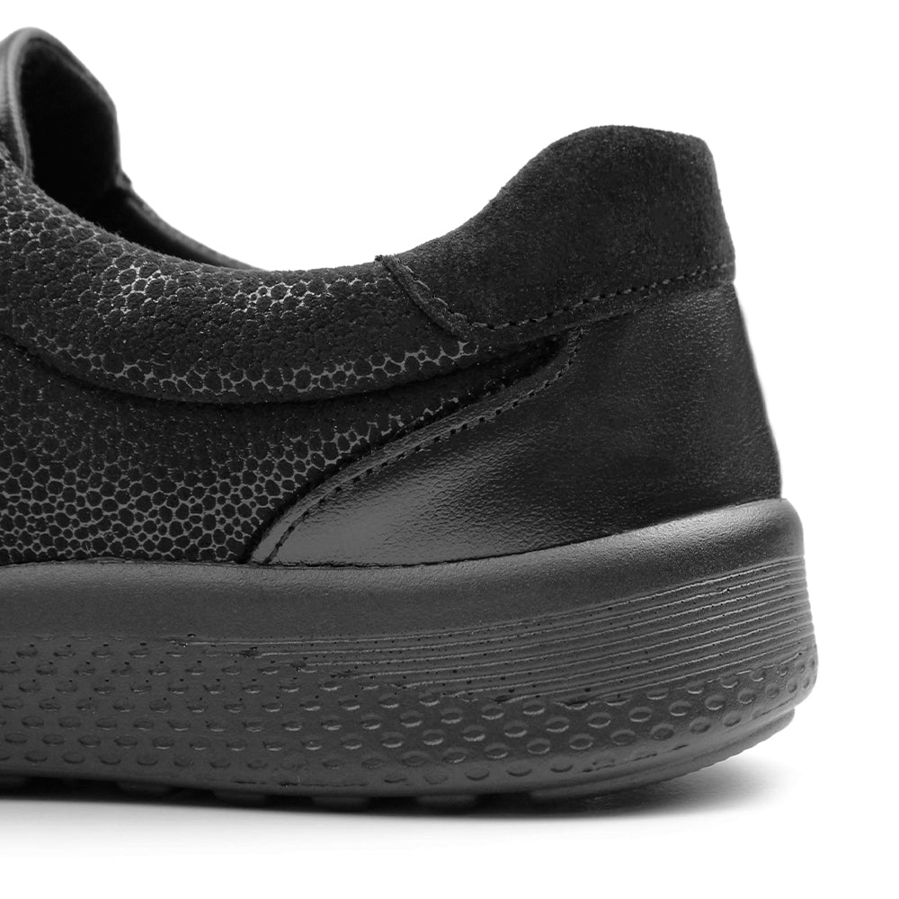 Minfot Way Sneaker Bred Stretch med Borrelås Svart