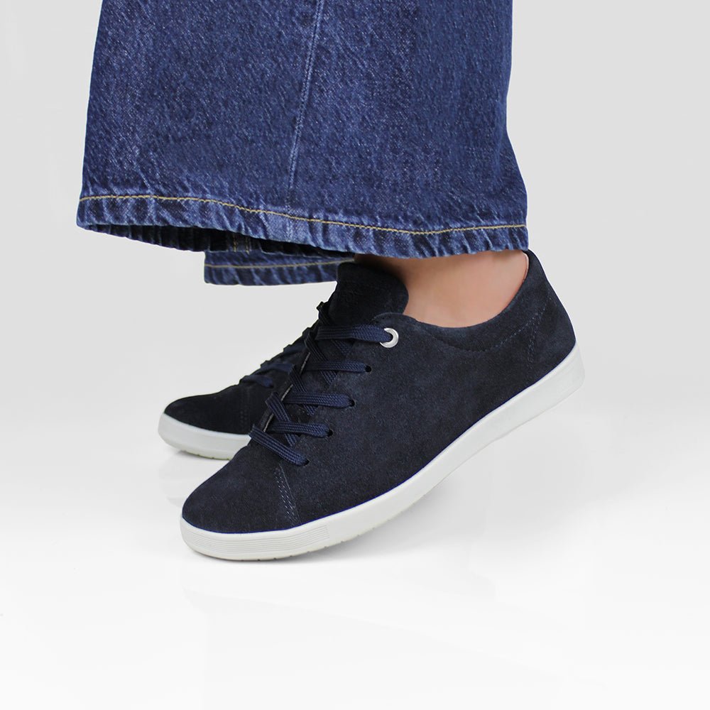 Minfot Aveny Sneaker Dame Semsket skinn Navy