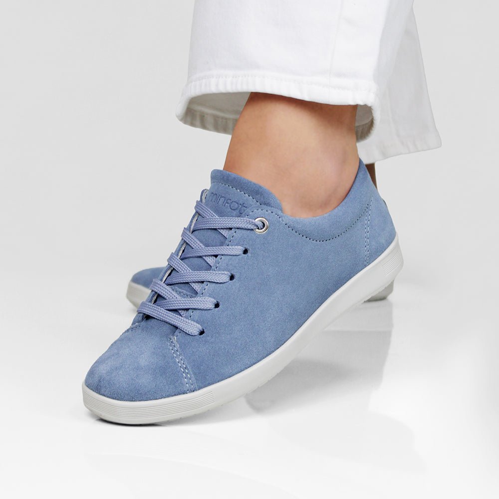 Minfot Aveny Sneaker Semsket skinn Lyseblå