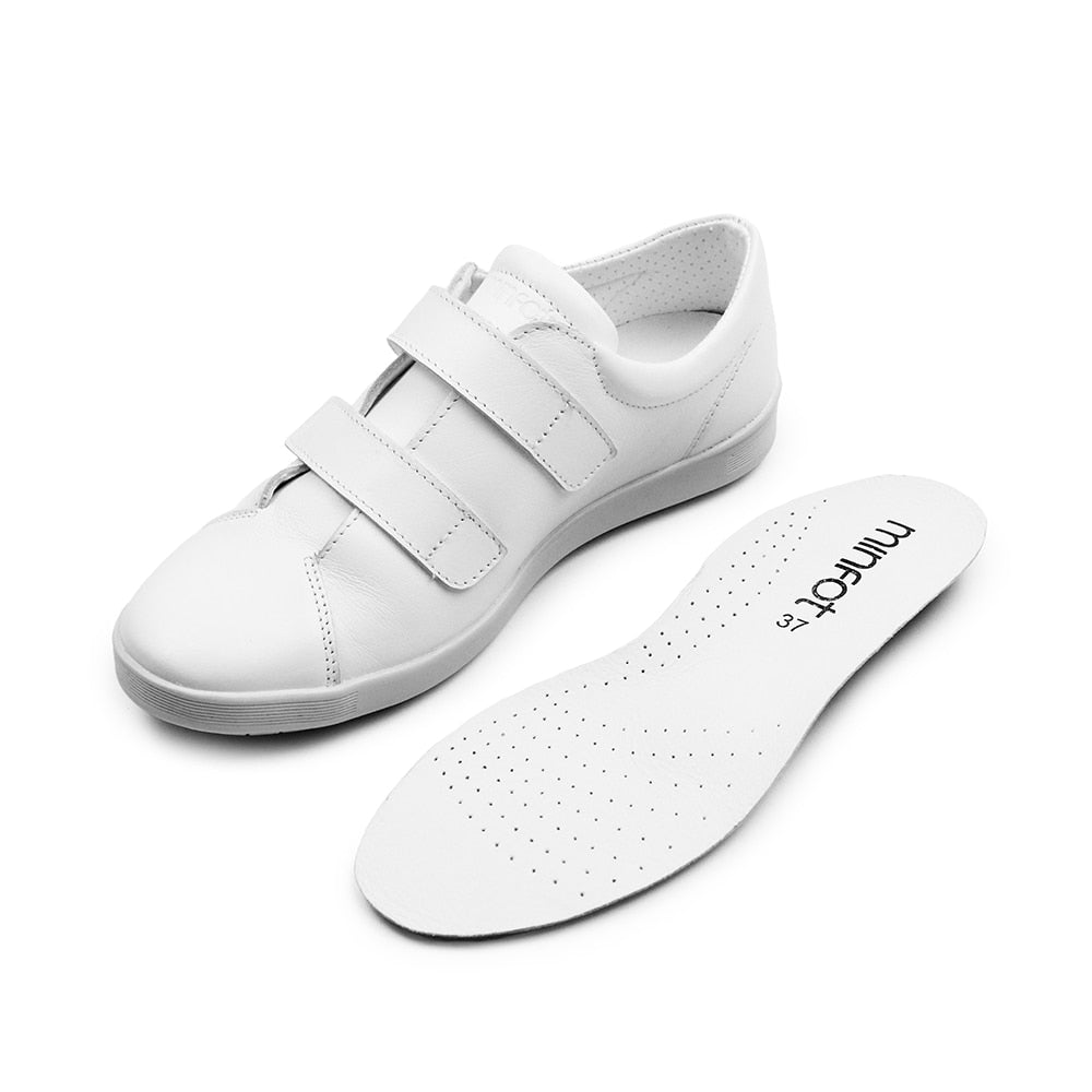 Produktbild 8 - Minfot Aveny Skinn Sneaker med Kardborreband Vit