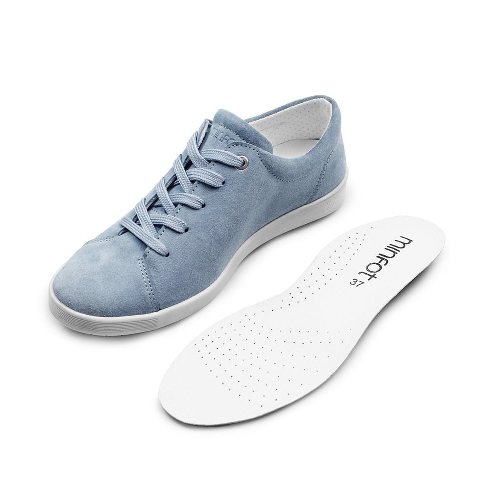 Minfot Aveny Sneaker Semsket skinn Lyseblå