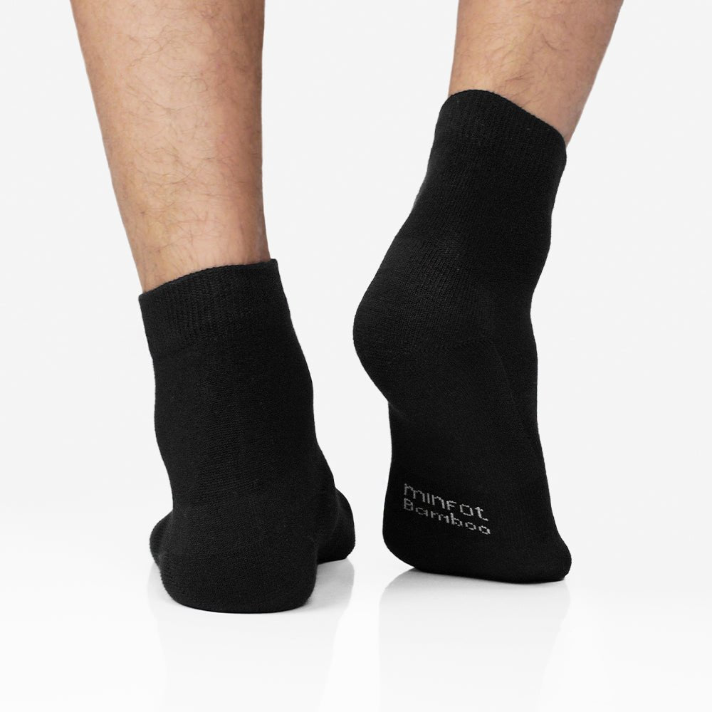 Minfot Bambusstrømper Quarter Svart 5-pk