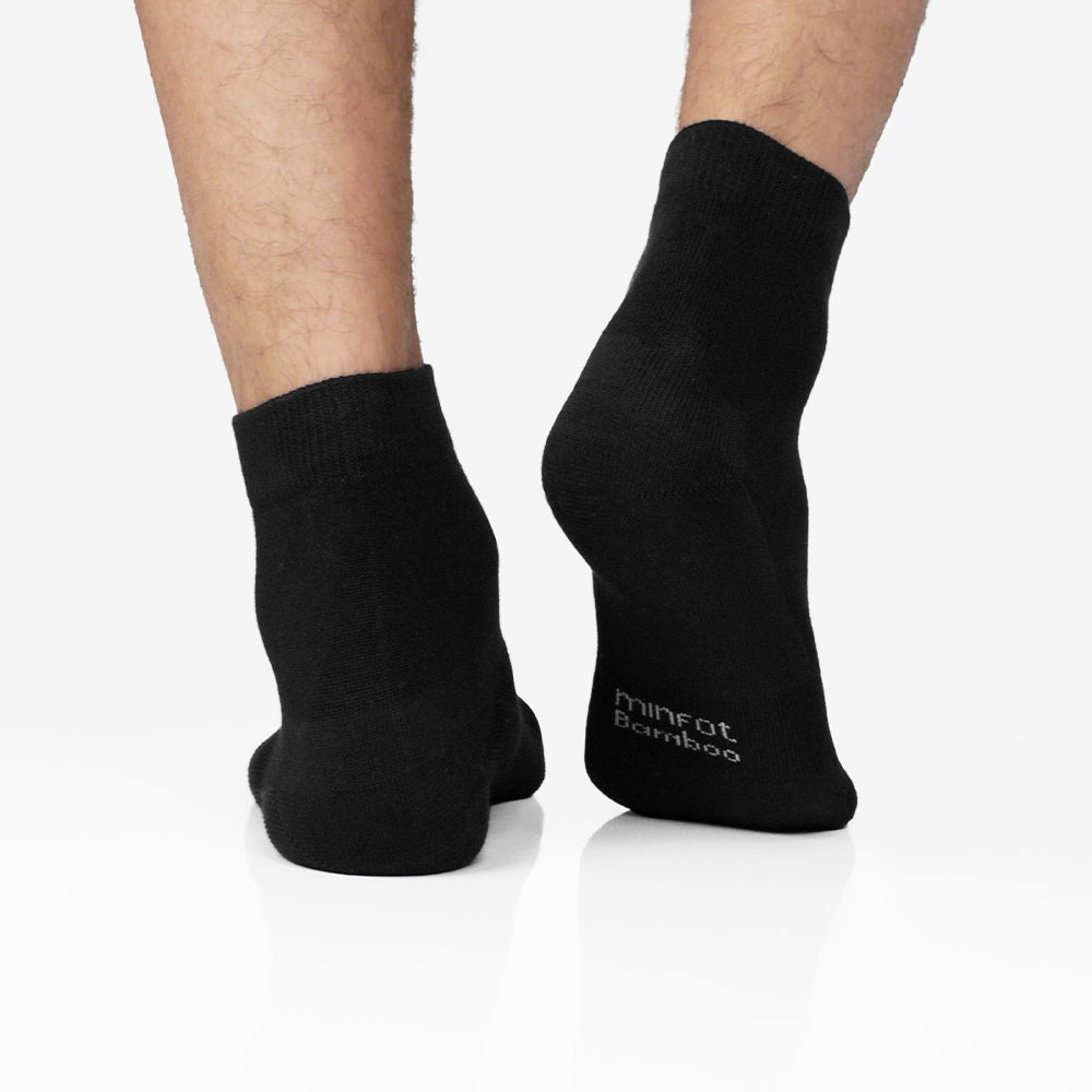 Minfot Bambusstrømper Quarter Svart 5-pk