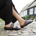 Minfot Sandaler Myk Bio Tropical Flowers Svart
