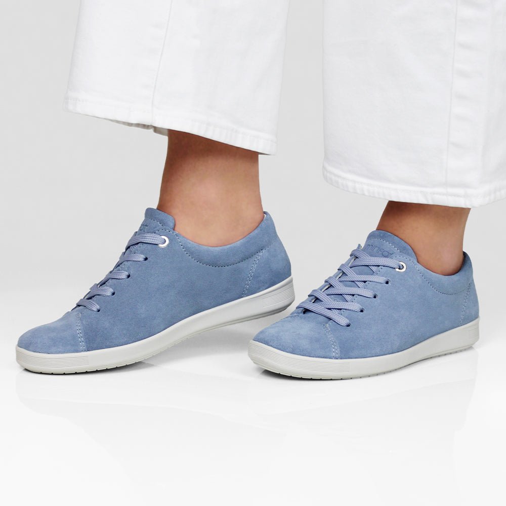 Minfot Aveny Sneaker Semsket skinn Lyseblå