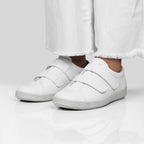 Minfot Aveny Skinn Sneaker Dame Borrelås Hvit