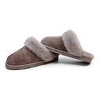 Minfot Saueskinnstøfler Slip-on Duved med såle Stone