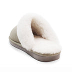Minfot Saueskinnstøfler Slip-on Duved med såle Sand