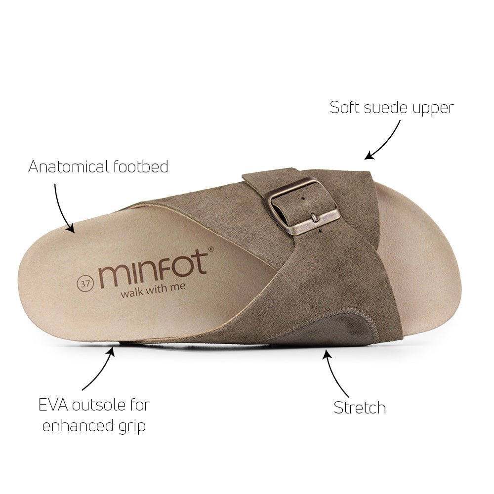 Minfot Li Sandaler Dame Semsket Hallux Valgus Primo Soft Stone