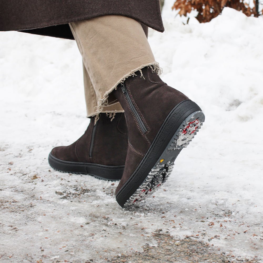 Minfot Piggsko Idre Semsket skinn Ull Mørkebrun