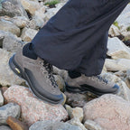 Minfot Step Mid Støvler Unisex Vannavvisende TEX Semsket skinn Stone